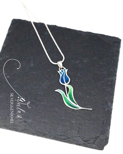 Hej'tulipán - Virágszálam ezüst tűzzománc medál