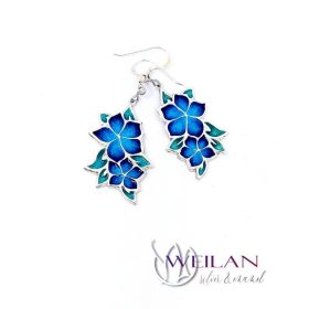 Flora - Nefelejcs ezüst, tűzzománc fülbevaló OG