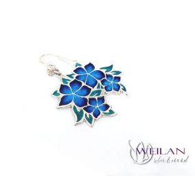 Flora - Nefelejcs ezüst, tűzzománc fülbevaló OG