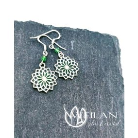 Mandala ezüst ajour tűzzománc fülbevaló