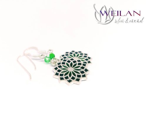 Mandala ezüst ajour tűzzománc fülbevaló