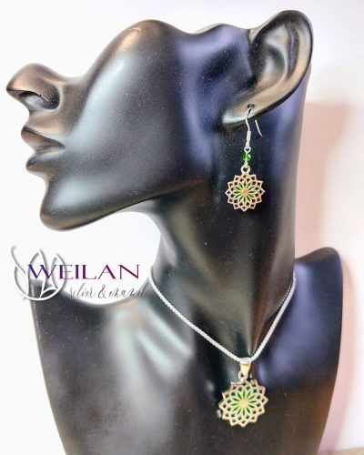 Mandala ezüst ajour tűzzománc szett viselése