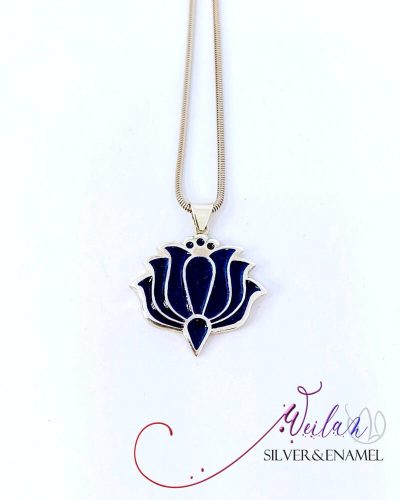 Tradició - Kalocsai - Tulipán ezüst tűzzománc medál