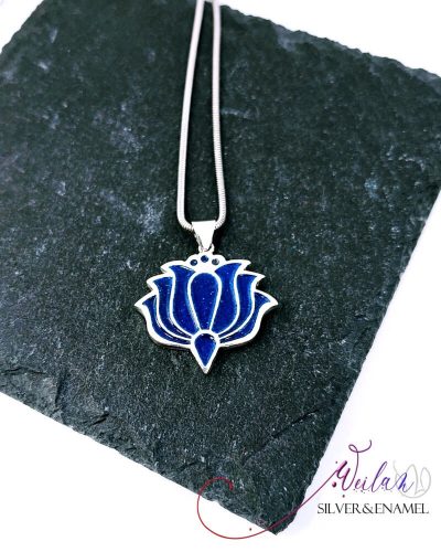 Tradició - Kalocsai - Tulipán ezüst tűzzománc medál