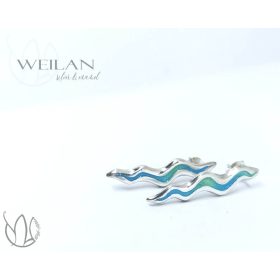 Wave ezüst tűzzománc fülbevaló OG