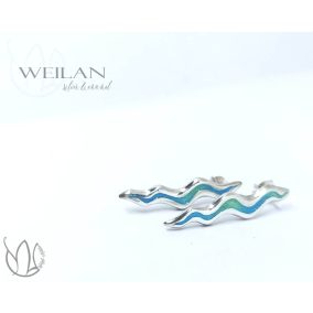 Wave ezüst tűzzománc fülbevaló OG