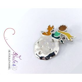 The little prince - ezüst tűzzománc bross