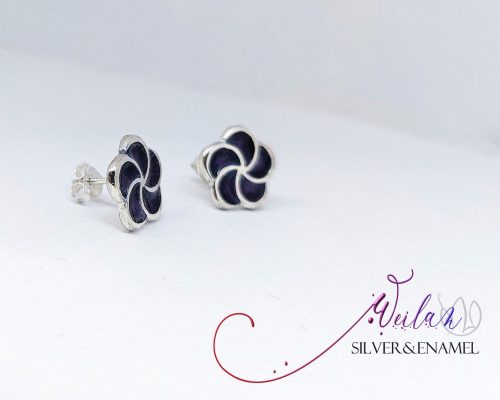 Karnevál - Virág ezüst tűzzománc fülbevaló