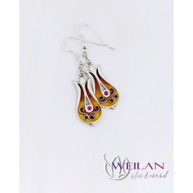 Pántlika ezüst tűzzománc fülbevaló