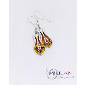 Pántlika ezüst tűzzománc fülbevaló