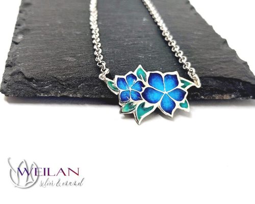 Flora - Nefelejcs ezüst, tűzzománc nyakék 1