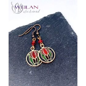 Körtánc ezüst tűzzománc fülbevaló