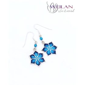 Clematis ezüst tűzzománc fülbevaló