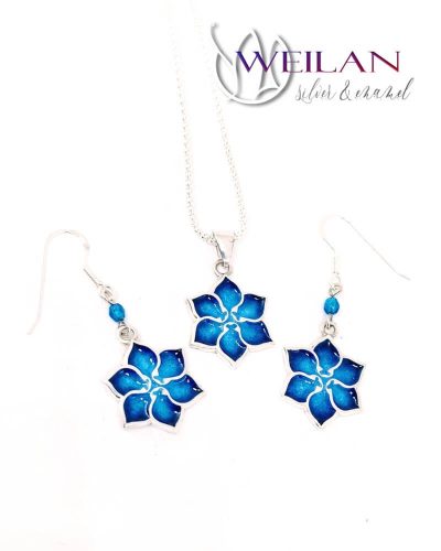 Clematis ezüst tűzzománc szett