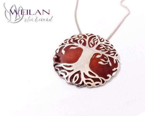 Yggdrasil - világfa, életfa ezüst tűzzománc medál