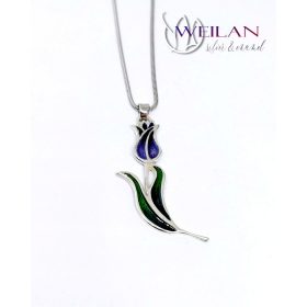 Hej'tulipán - Virágszálam ezüst tűzzománc medál