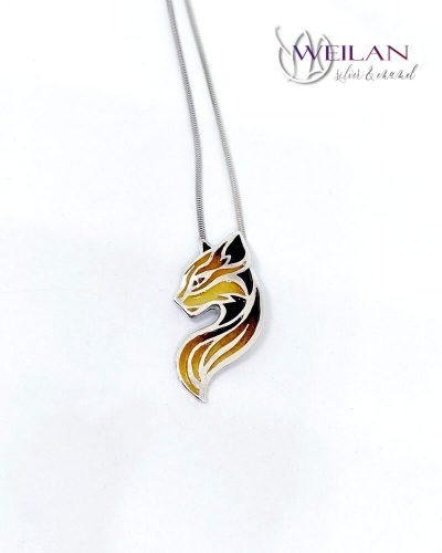 Jellicle Tűzmacska - ezüst tűzzománc medál 