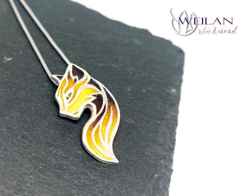 Jellicle Tűzmacska - ezüst tűzzománc medál 