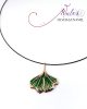 Leaf - Ginkgo Biloba -  bronz tűzzománc medál