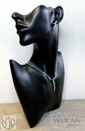 Wave ezüst tűzzománc szett viselése