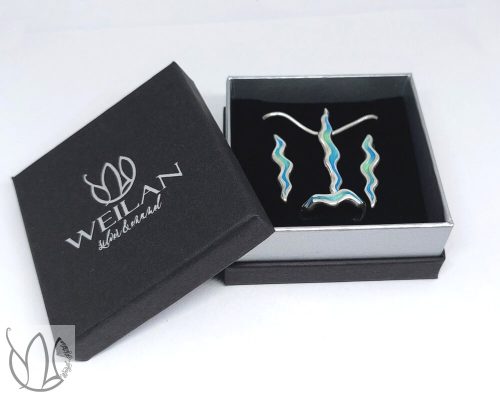 Wave ezüst tűzzománc szett Weilan díszdobozban