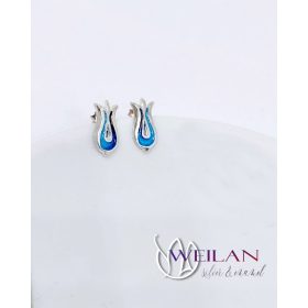 Pántlika ezüst tűzzománc stiftes fülbevaló