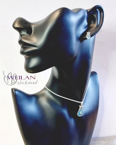 Pántlika ezüst tűzzománc szett viselése