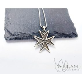 Maltese Cross - antique 925 sterling Silver Pendant