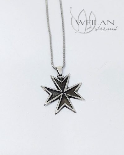 Maltese Cross - antique 925 sterling Silver Pendant
