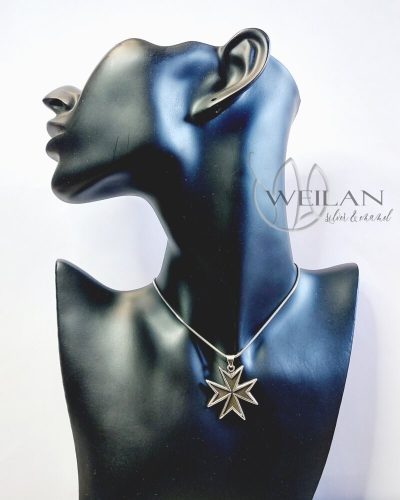 Maltese Cross - antique 925 sterling Silver Pendant