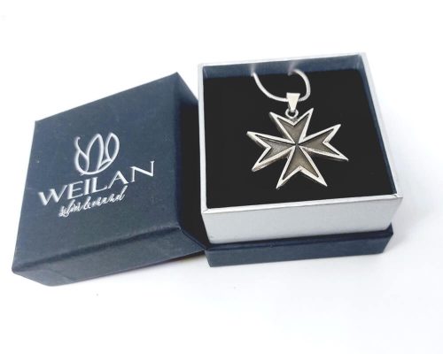 Maltese Cross - antique 925 sterling Silver Pendant