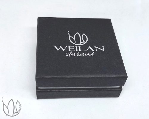 Weilan - logózott ékszertartó doboz - sötétszürke és ezüstszürke színben