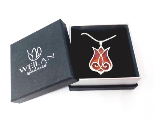 Hej'tulipán - Mátkám ezüst tűzzománc szett Weilan díszdobozban