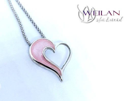 my Valentine - Szívdobbanás ezüst tűzzománc medál