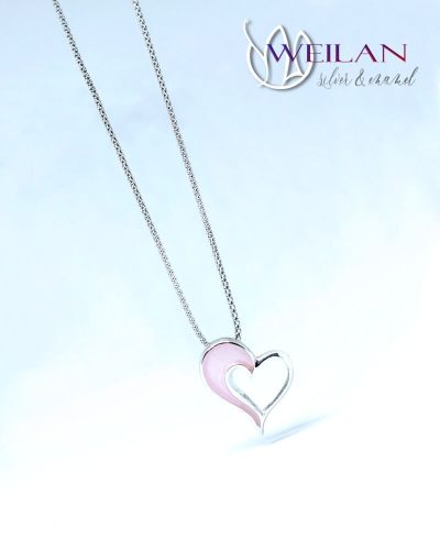 my Valentine - Szívdobbanás ezüst tűzzománc medál