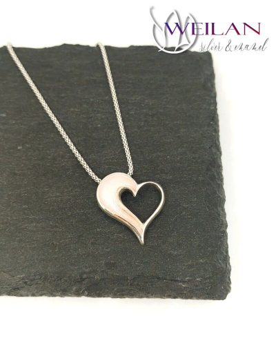 my Valentine - Szívdobbanás ezüst tűzzománc medál