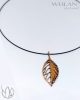 Leaf - Fagus / Bükk bronz tűzzománc medál, kézműves ékszer