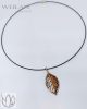 Leaf - Fagus / Bükk bronz tűzzománc medál, egyedi ékszer