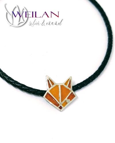 Vadvilág - Szilánk Ruben - rókafej ezüst tűzzománc medál 