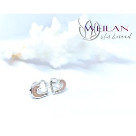 my Valentine - Szívdobbanás ezüst tűzzománc fülbevaló