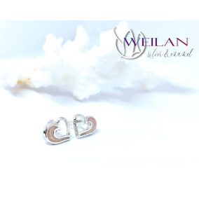 my Valentine - Szívdobbanás ezüst tűzzománc fülbevaló