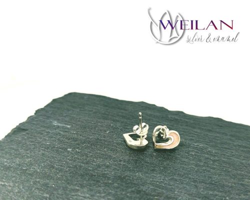 my Valentine - Szívdobbanás ezüst tűzzománc fülbevaló