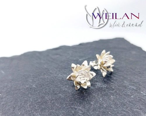 Tündérrózsa - ezüst stiftes fülbevaló