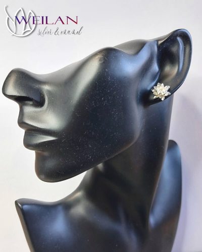 Nymphaea / Tündérrózsa ezüst fülbevaló viselése