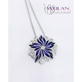 Flora - Borzaskata ezüst tűzzománc medál, lila OG