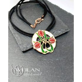 Hej' tulipán - Körtánc bronz tűzzománc medál 2