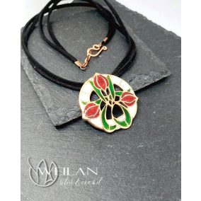 Hej' tulipán - Körtánc bronz tűzzománc medál 2