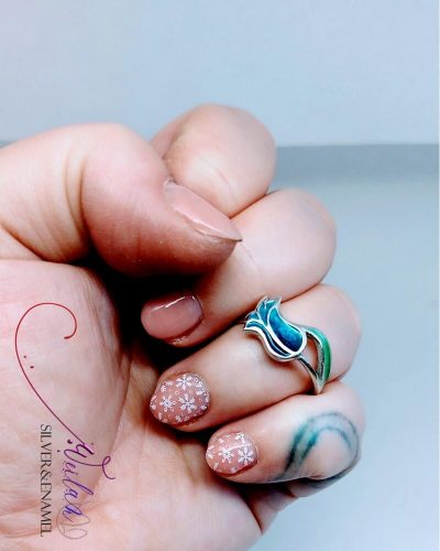 Hej'tulipán - Virágszálam ezüst gyűrű