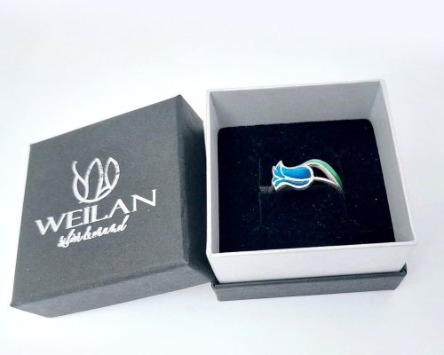 Hej'tulipán - Virágszálam ezüst gyűrű WEILAN díszdobozban