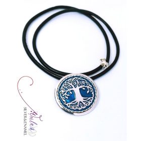 Életfa, ezüst tűzzománc medál